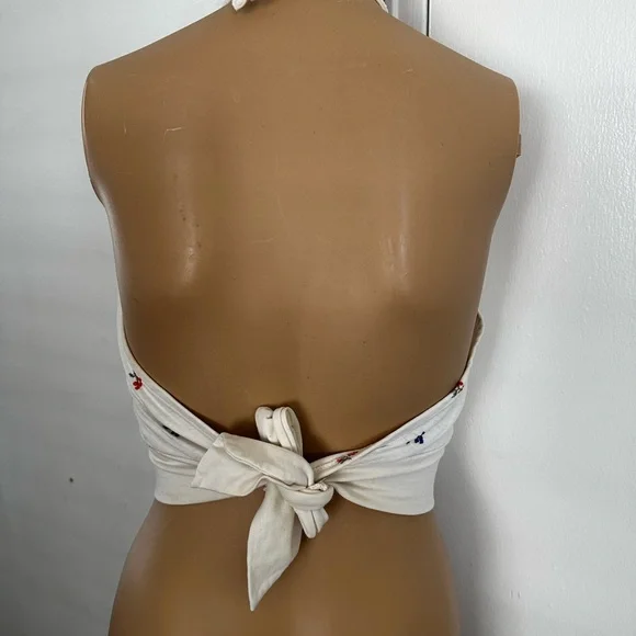 Vintage 1970’s JCPenny Halter Top Embroidered Adjustable 70s Woodstock style Guc - Picture 3 of 9